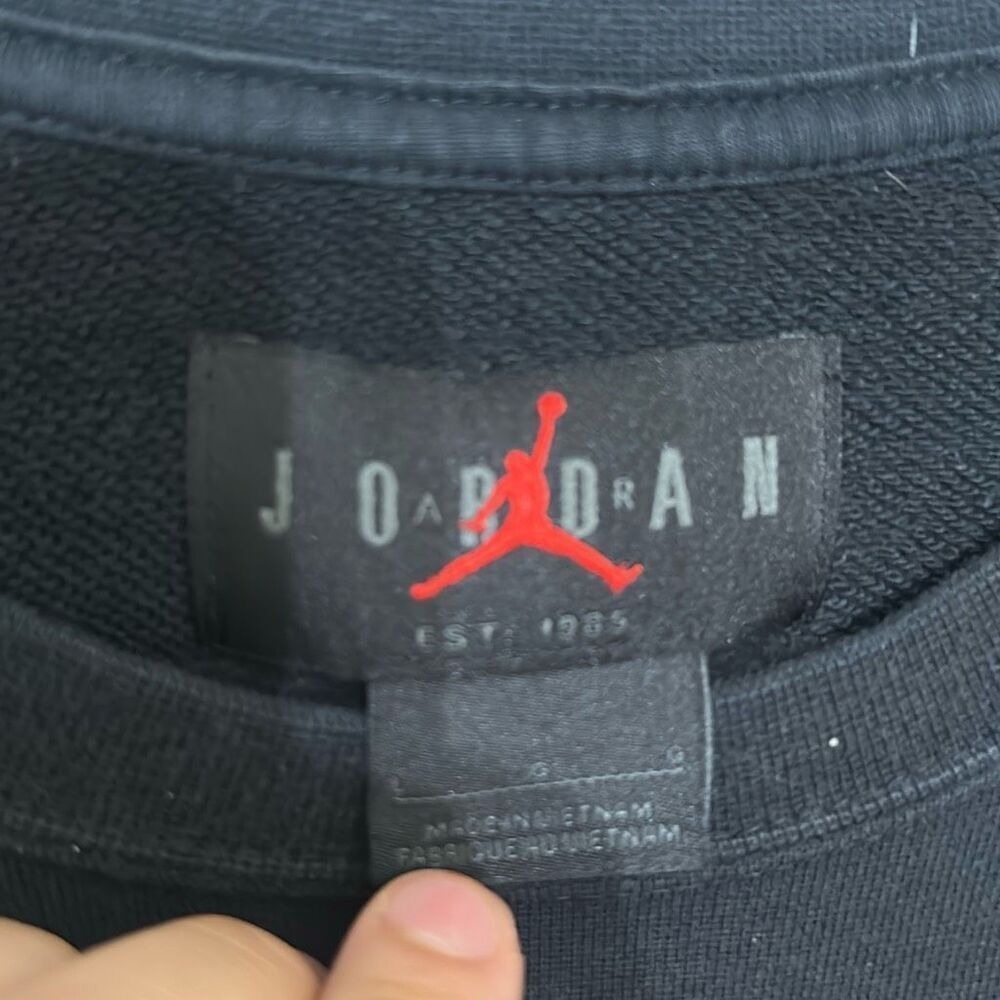 Jordan Nike Mens Black Jumpman Crew Neck Pullover Sweatshirt Size Large - Picture 6 of 8